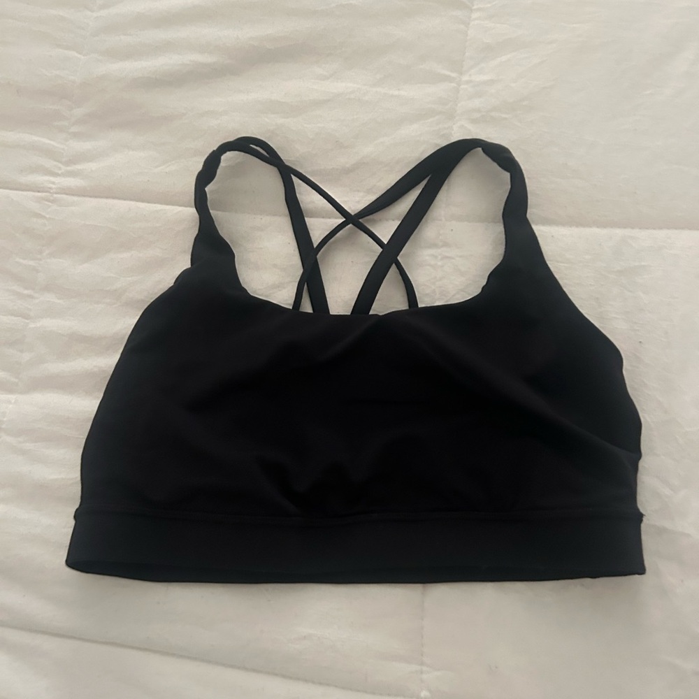 Black lululemon Energy sports bra size 8